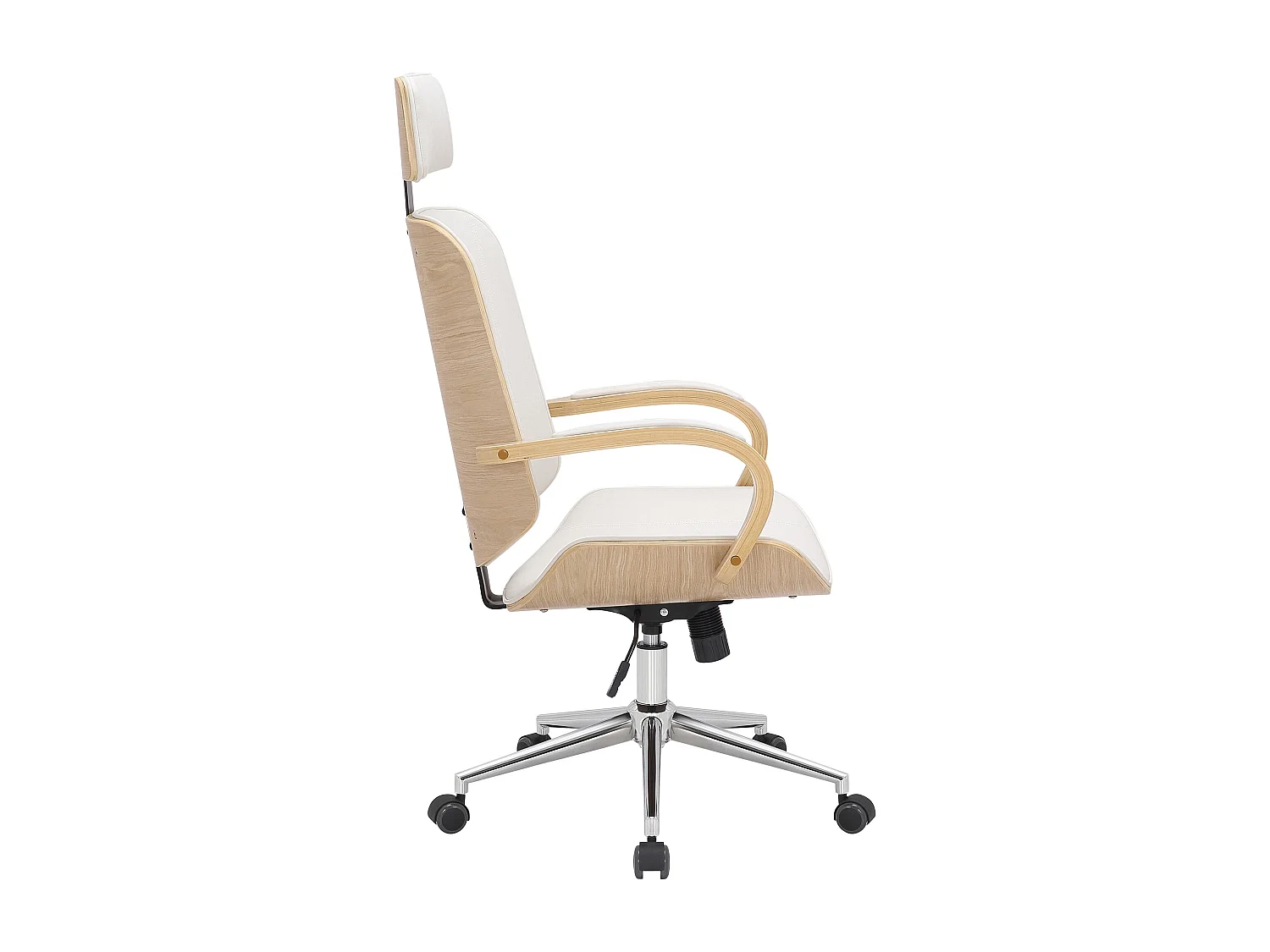 Chaise de bureau - Similicuir - Nature / Blanc - Dayton