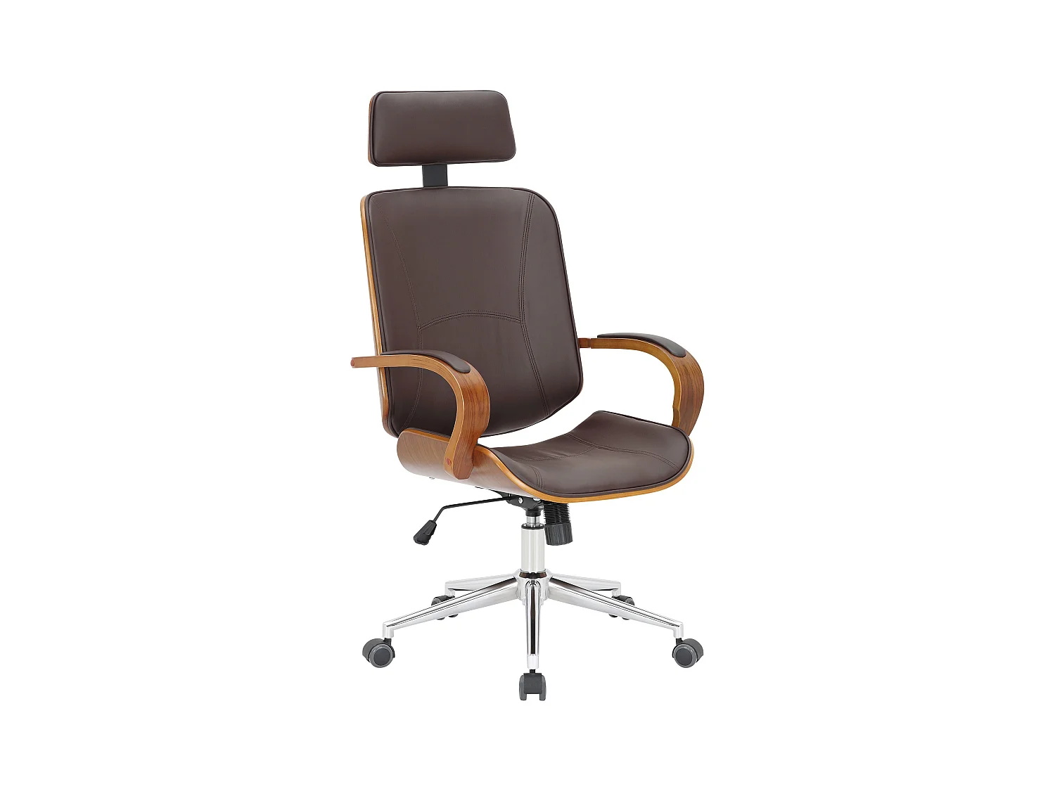 Chaise de bureau - Similicuir - Noyer / Marron - Dayton