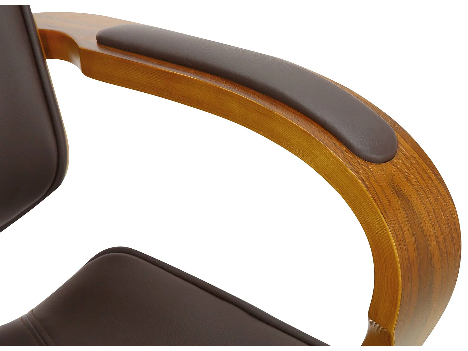 Bürostuhl - Kunstleder & edelstahl - walnuss/braun - Dayton