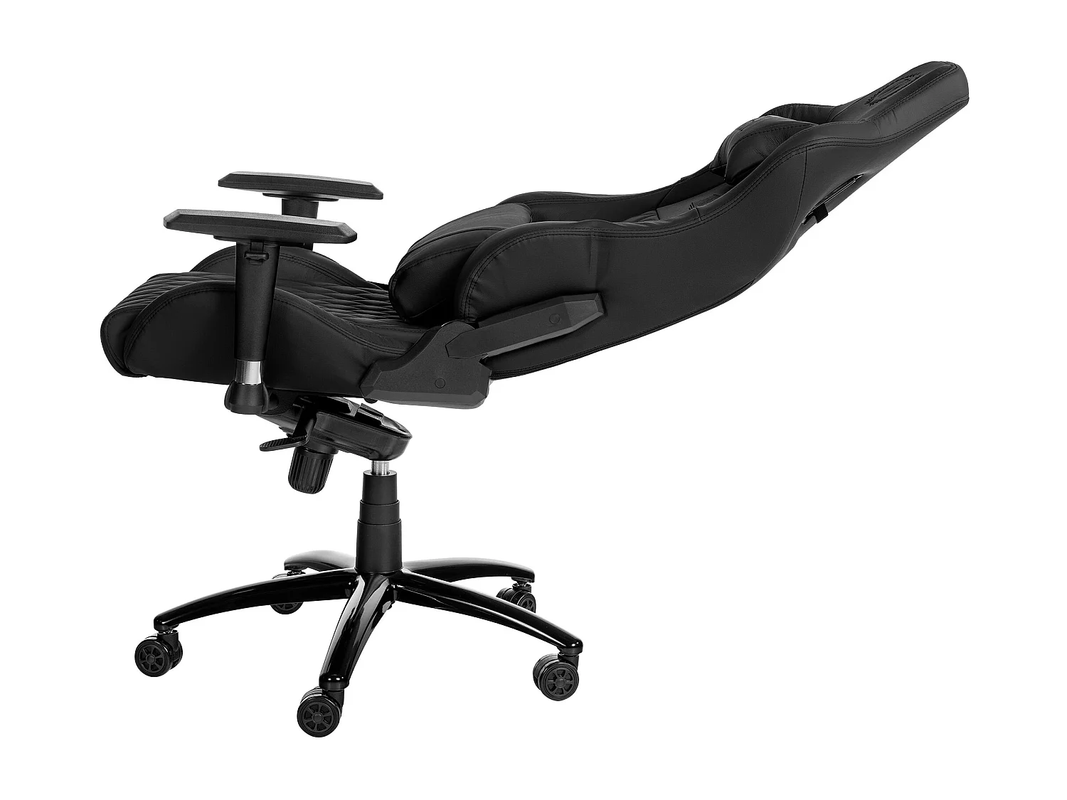 Chaise de bureau - Véritable cuir & Métal - Noir - Keren