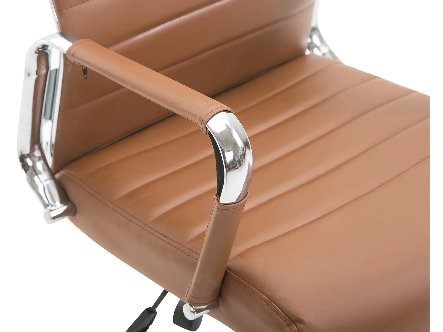 Chaise de bureau - Similicuir & Noyer - Marron clair - Kolumbus