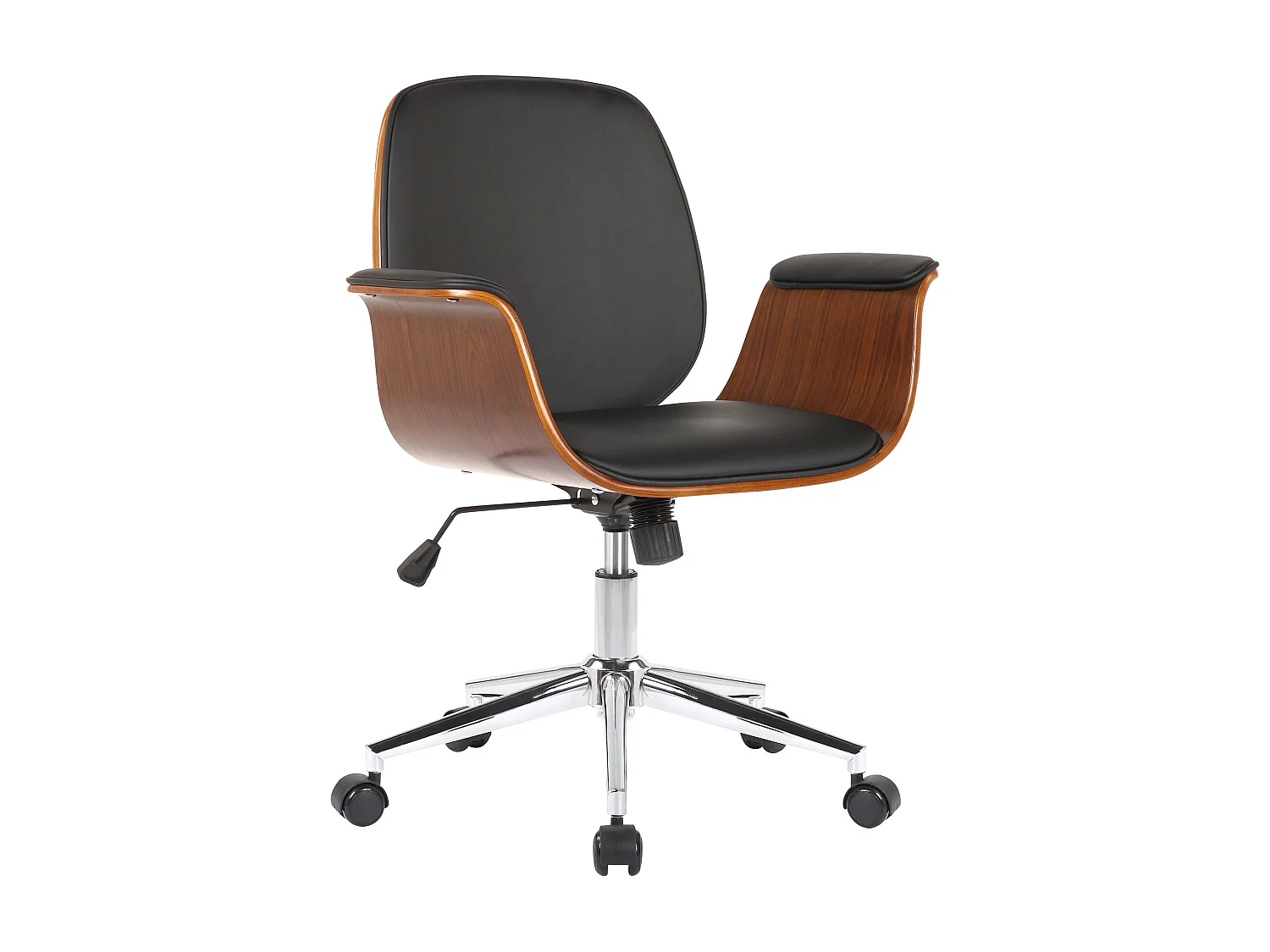 Chaise de bureau - Bois & Métal - Noyer / Noir - Kemberg