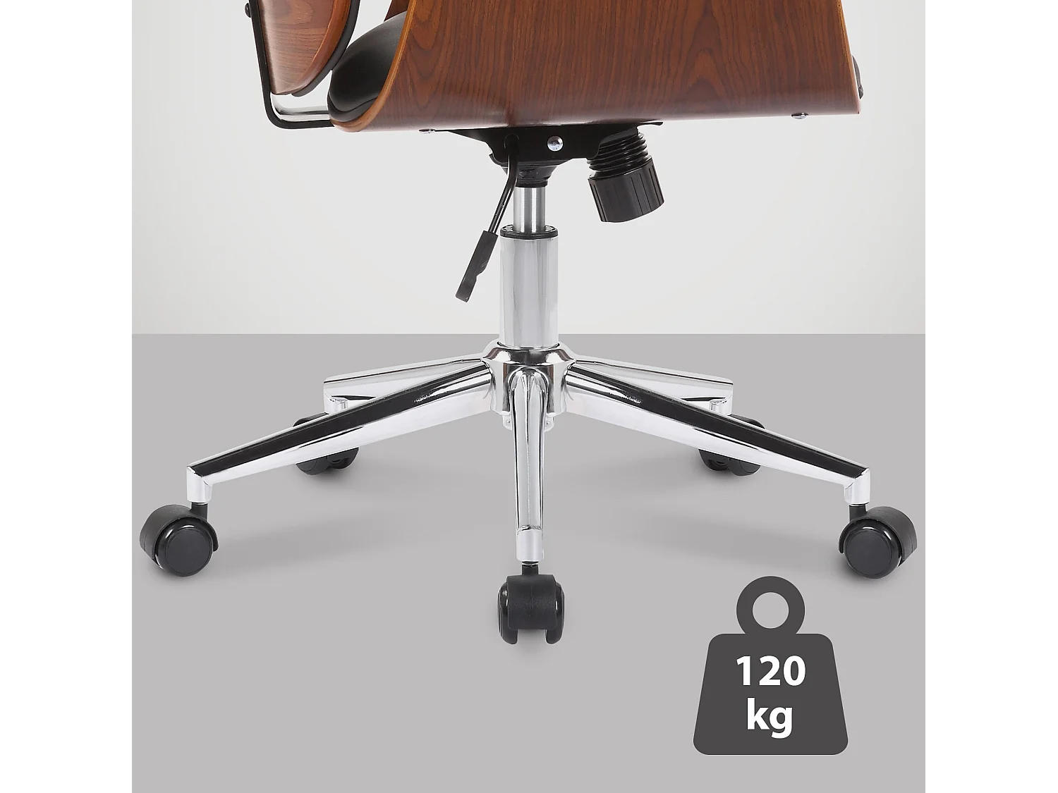 Chaise de bureau - Bois & Métal - Noyer / Noir - Kemberg