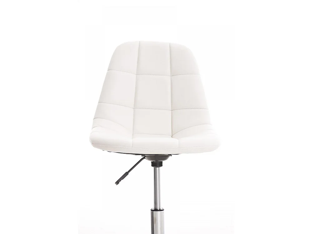 Chaise de bureau - Similicuir & Métal chromé - Blanc - Emil