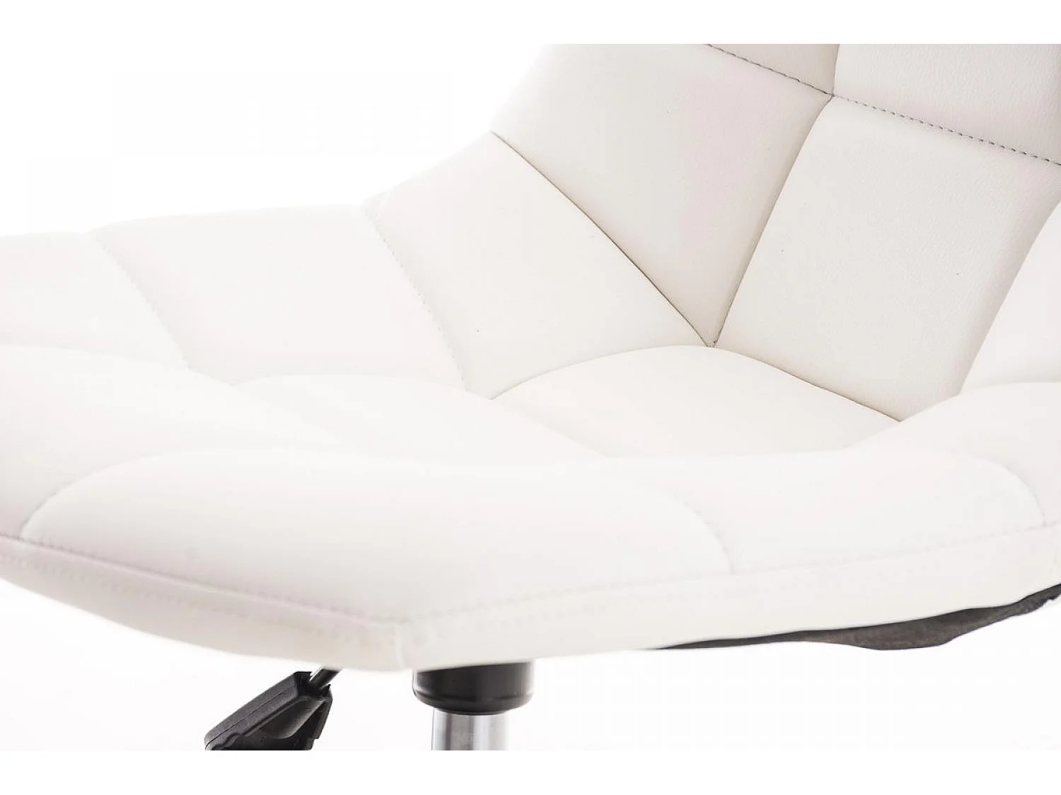 Chaise de bureau - Similicuir & Métal chromé - Blanc - Emil