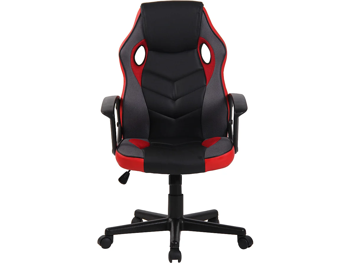 Chaise de bureau - Tissu & Plastique - Noir / Rouge - Glendale