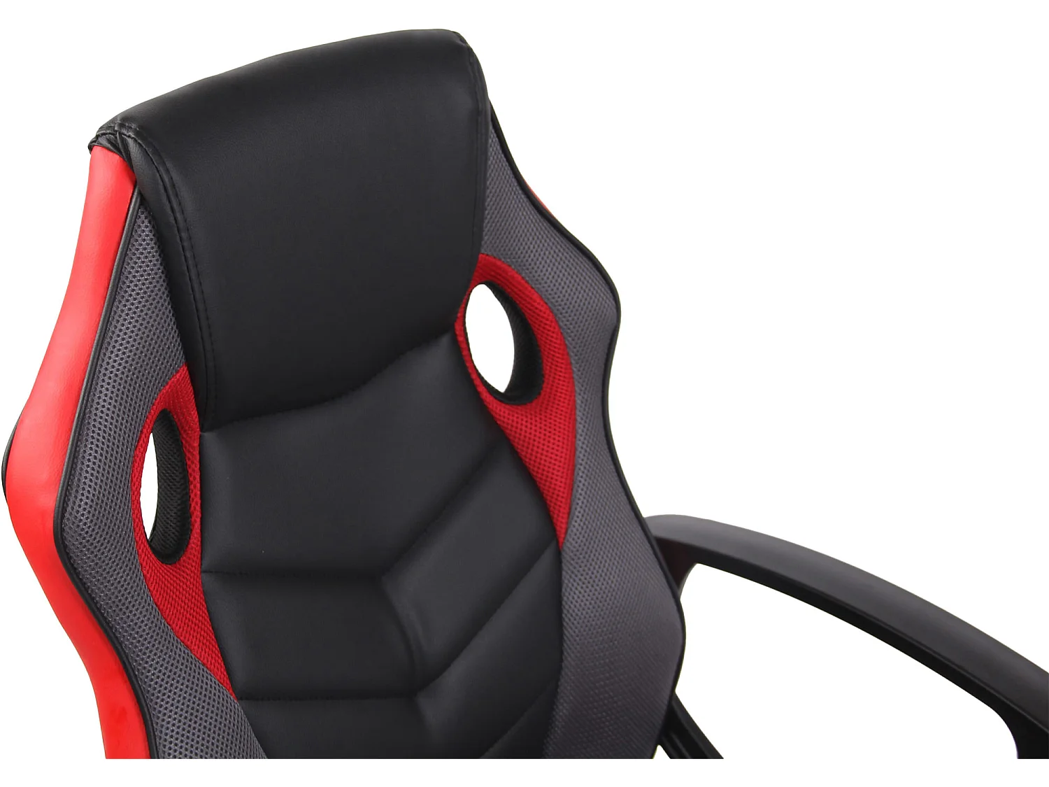 Chaise de bureau - Tissu & Plastique - Noir / Rouge - Glendale