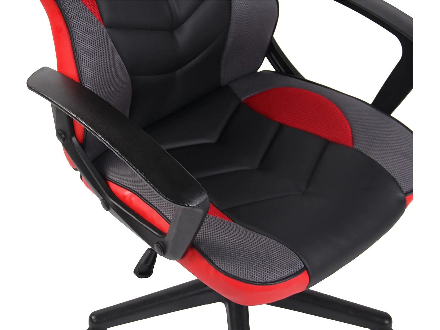 Chaise de bureau - Tissu & Plastique - Noir / Rouge - Glendale