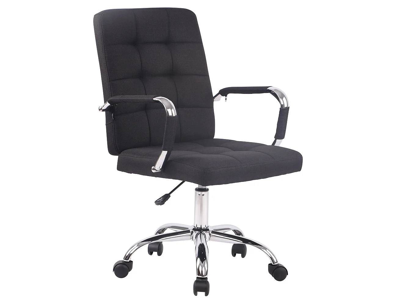 Chaise de bureau - Tissu & Métal chromé - Noir - Deli PRO