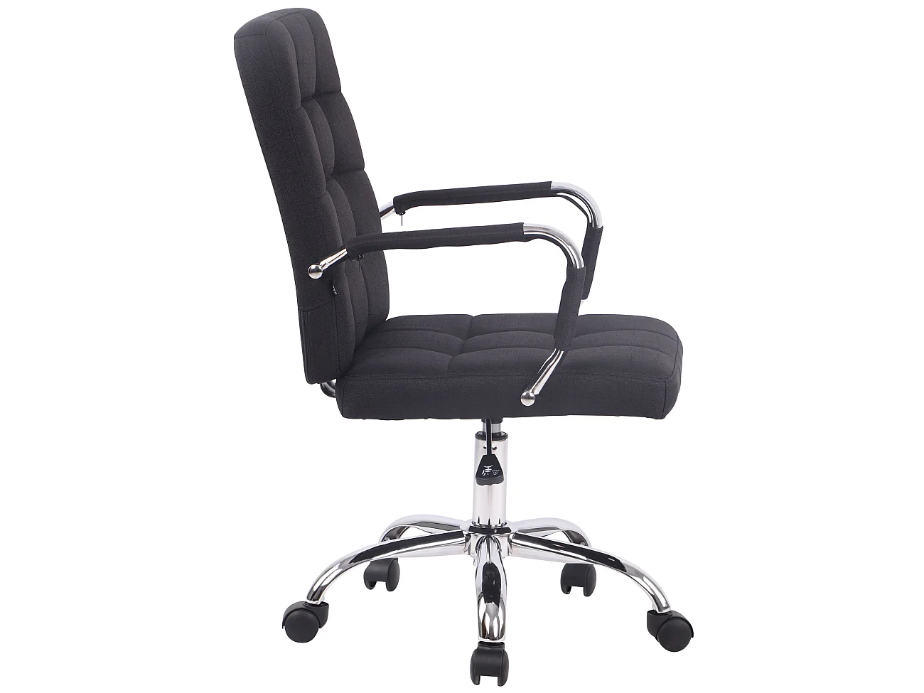 Chaise de bureau - Tissu & Métal chromé - Noir - Deli PRO