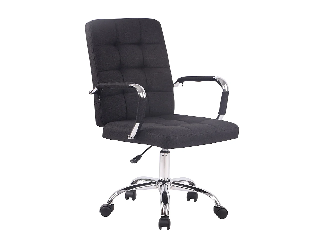 Chaise de bureau - Tissu & Métal chromé - Noir - Deli PRO