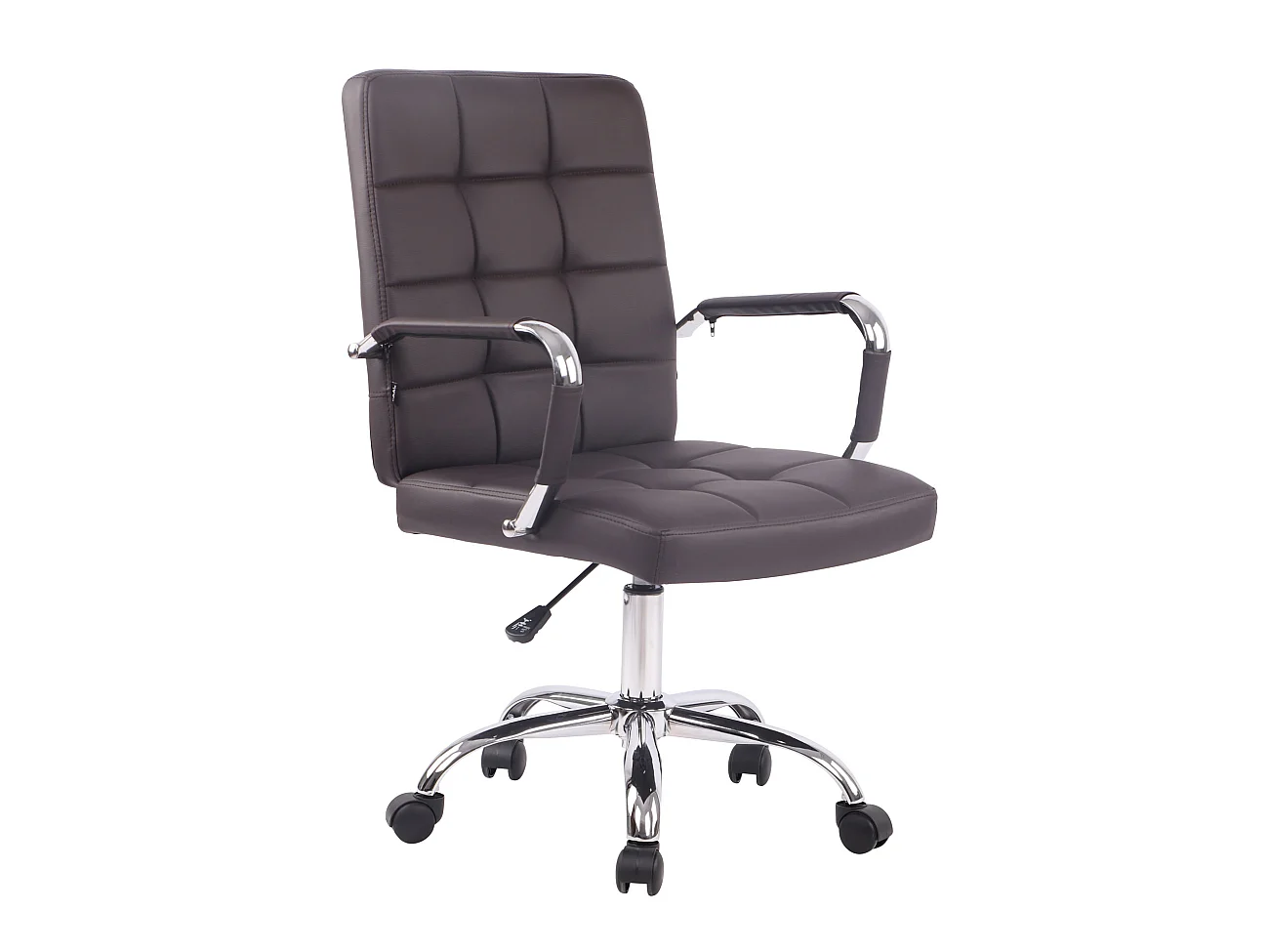 Chaise de bureau - Similicuir & Noir - Marron - Deli PRO