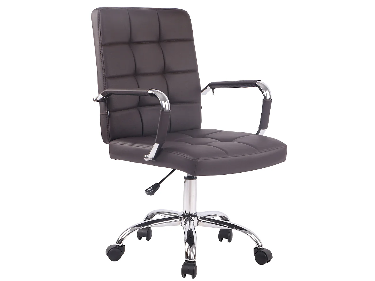 Chaise de bureau - Similicuir & Noir - Marron - Deli PRO