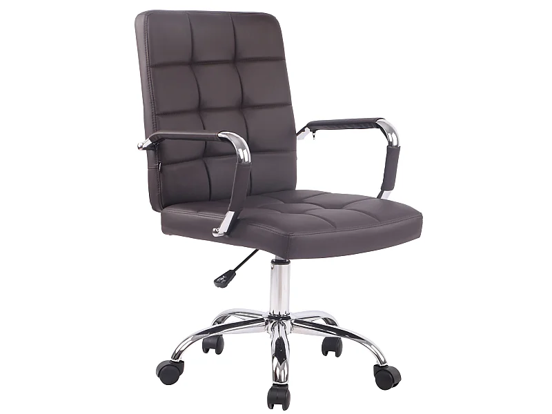 Bürostuhl - Kunstleder & schwarz - braun - Deli PRO