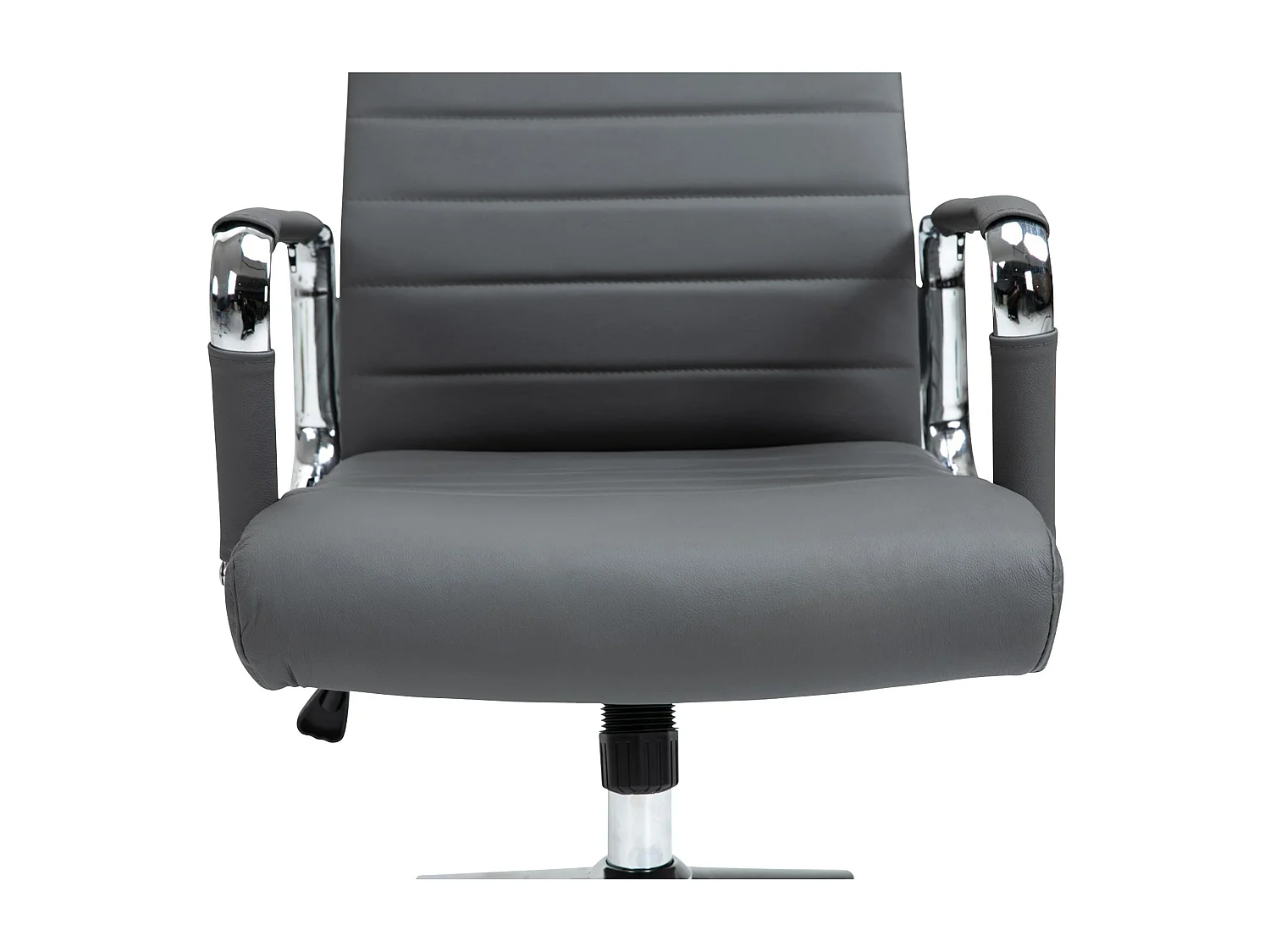 Chaise de bureau - Véritable cuir & Gris - Gris - Kolumbus