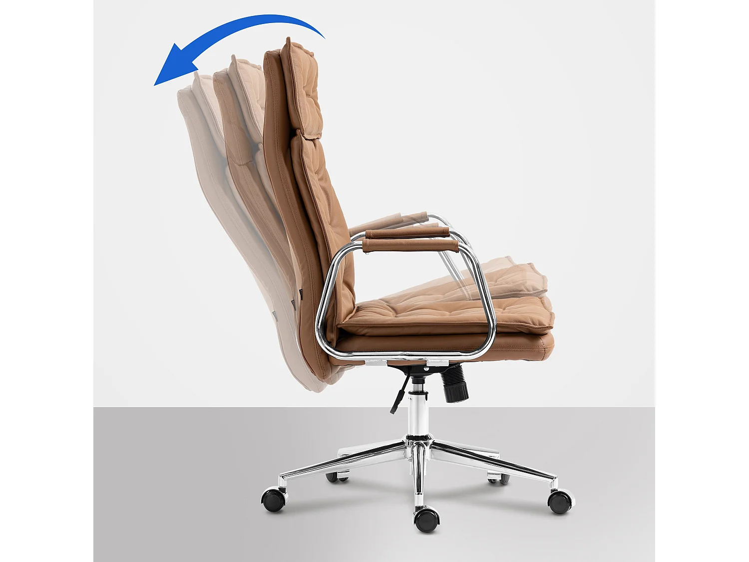 Bureaustoel - Echt leer & natura - licht bruin - Sotira