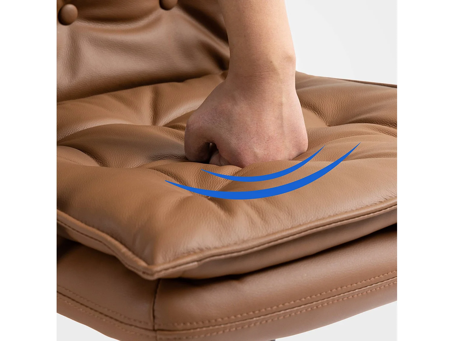 Bureaustoel - Echt leer & natura - licht bruin - Sotira