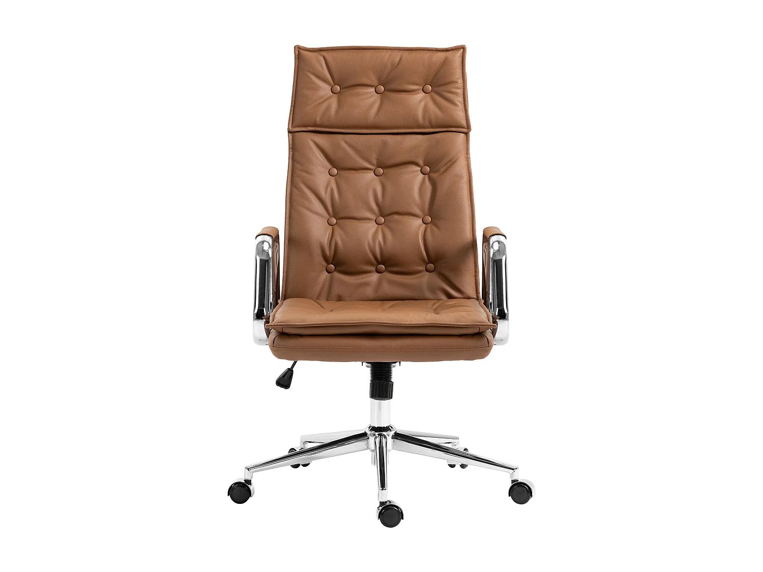 Chaise de bureau - Véritable cuir - Marron clair - Sotira