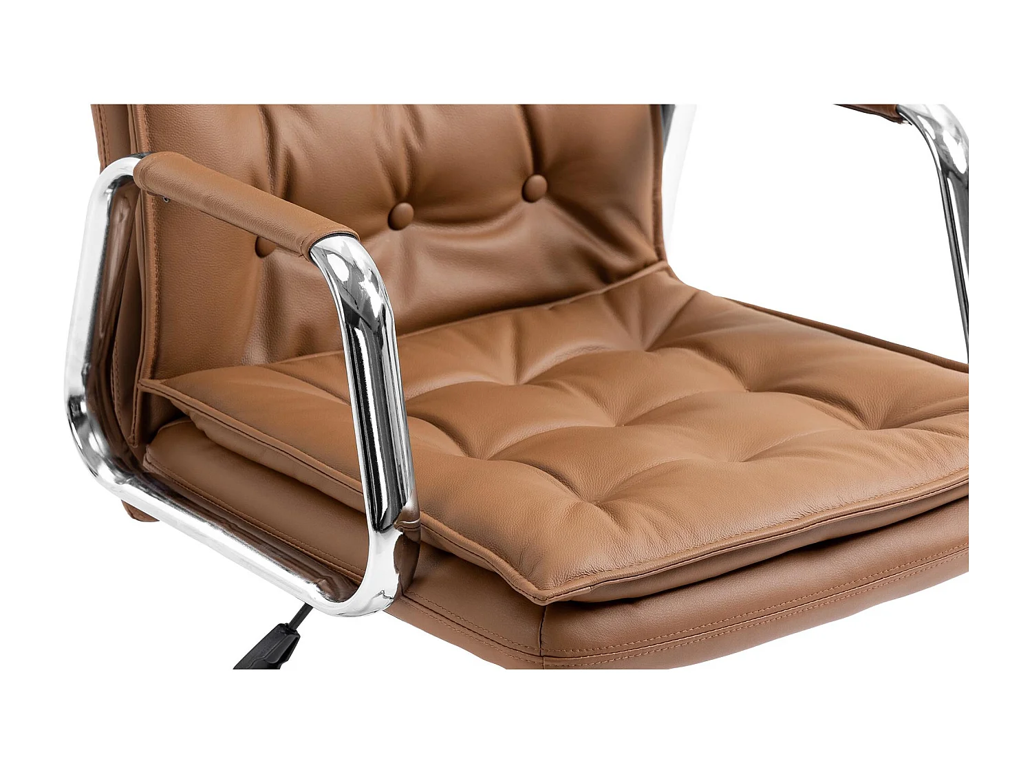 Chaise de bureau - Véritable cuir - Marron clair - Sotira