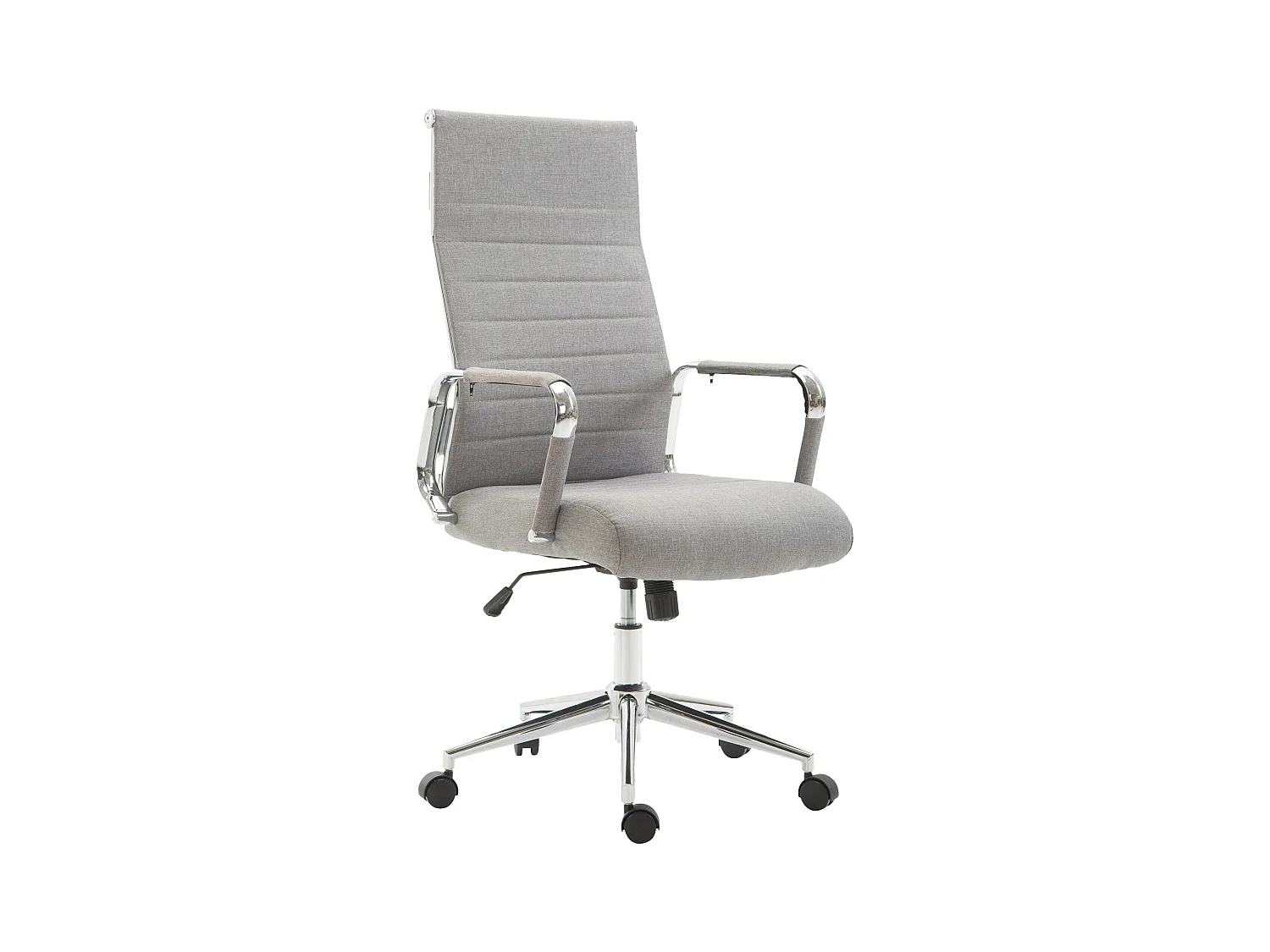 Chaise de bureau - Tissu & Noyer - Gris - Kolumbus