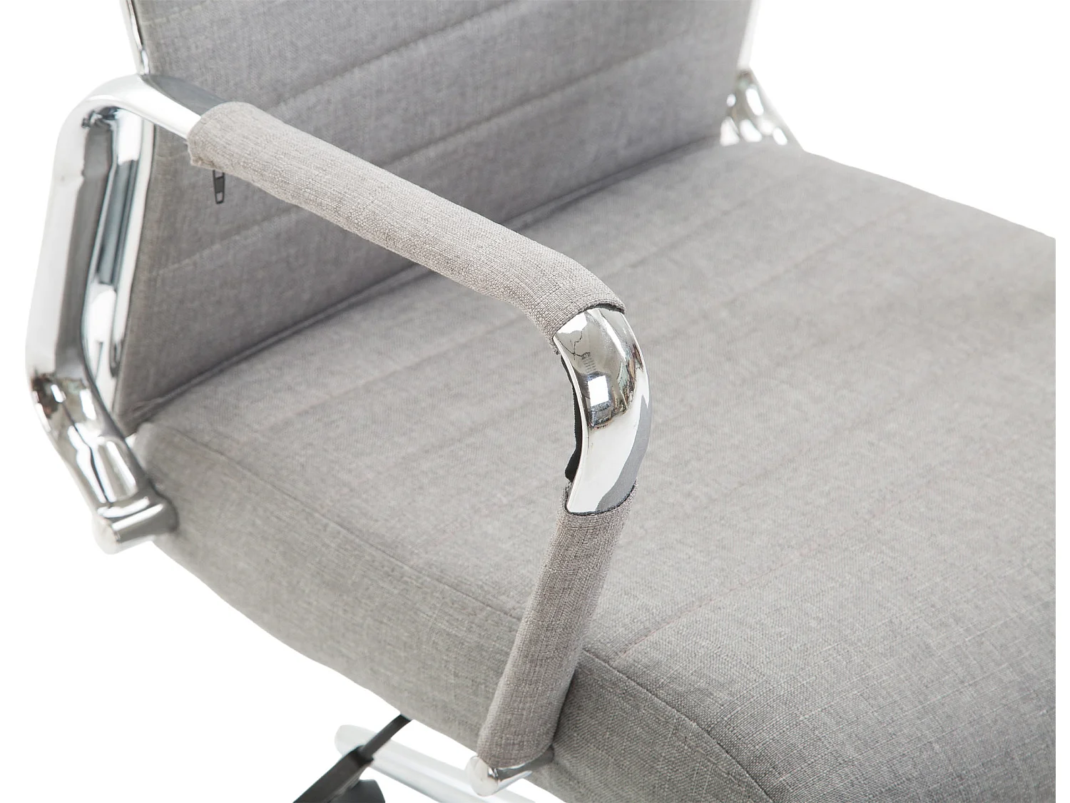 Chaise de bureau - Tissu & Noyer - Gris - Kolumbus