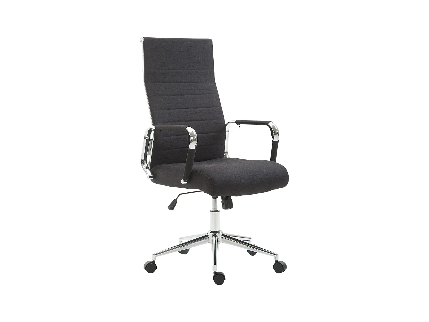 Chaise de bureau - Tissu & Noyer - Noir - Kolumbus