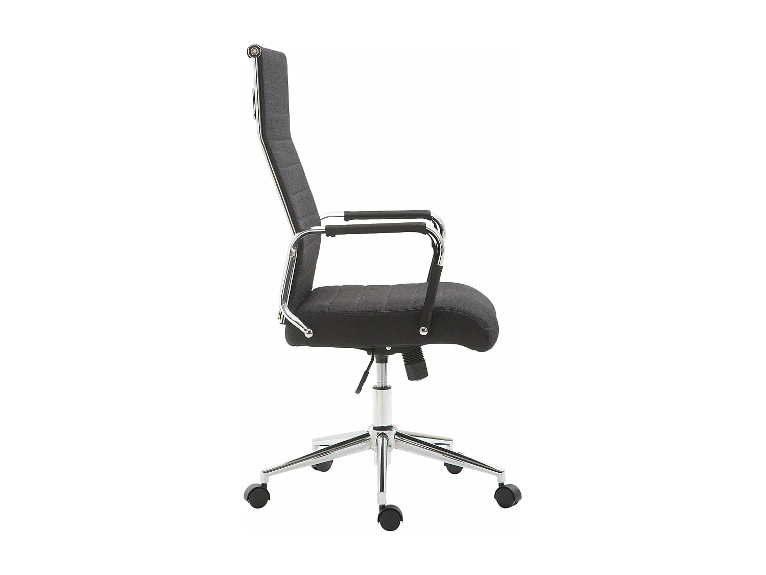 Chaise de bureau - Tissu & Noyer - Noir - Kolumbus