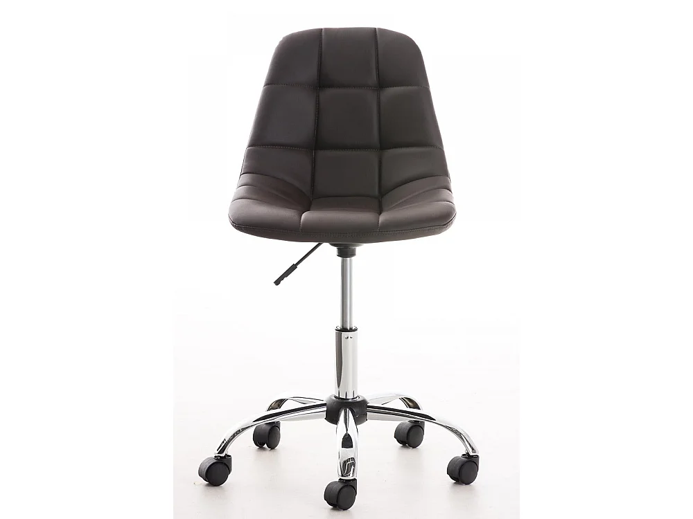 Chaise de bureau - Similicuir & Métal chromé - Marron - Emil