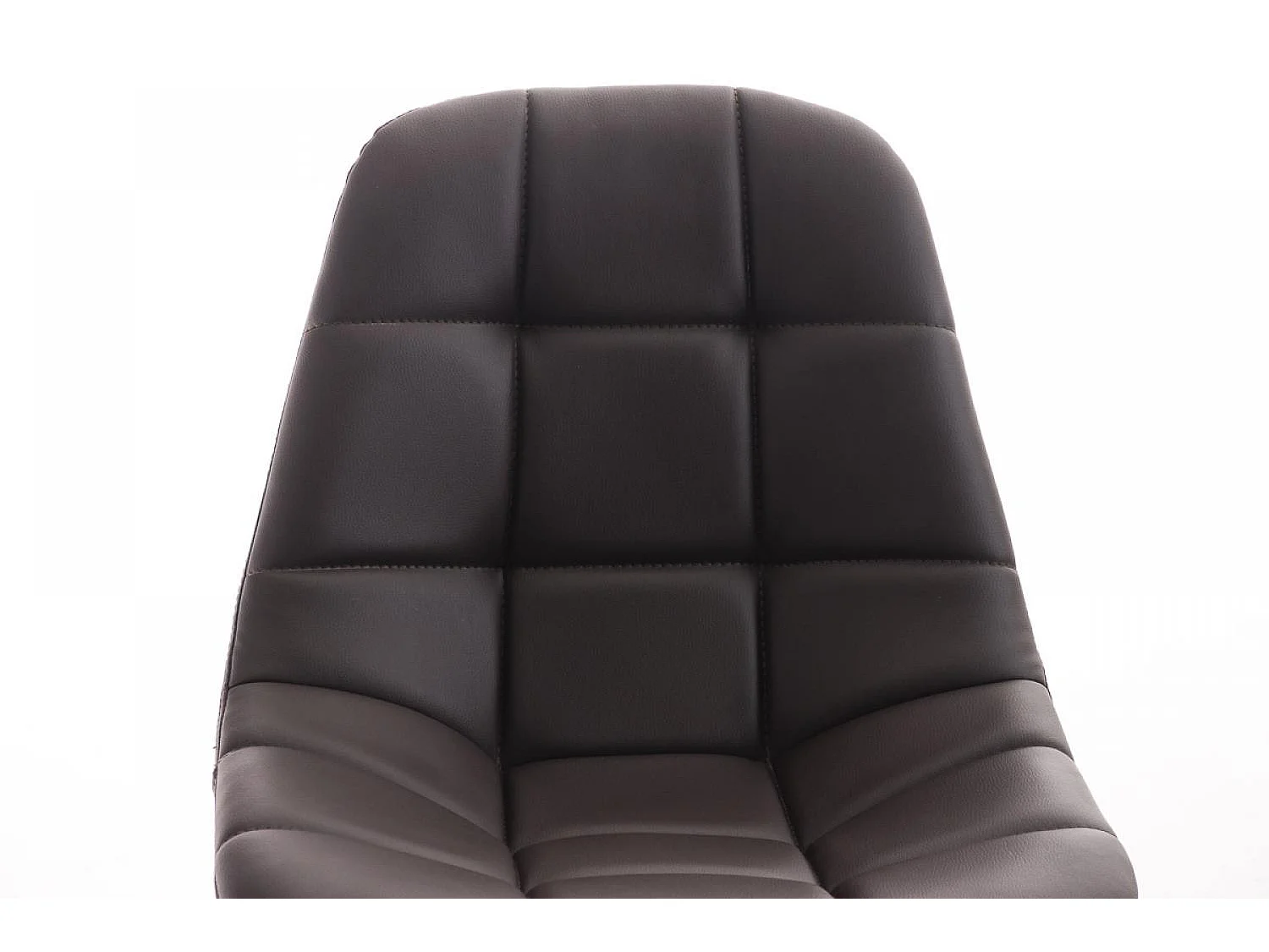 Chaise de bureau - Similicuir & Métal chromé - Marron - Emil