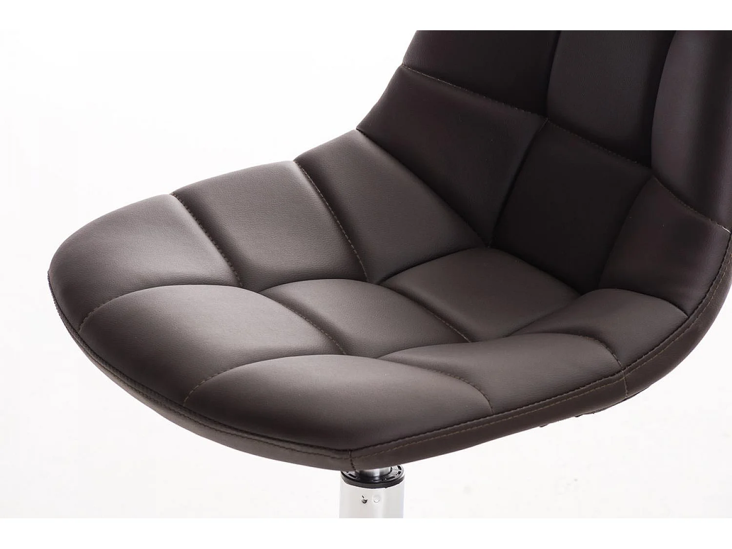 Chaise de bureau - Similicuir & Métal chromé - Marron - Emil