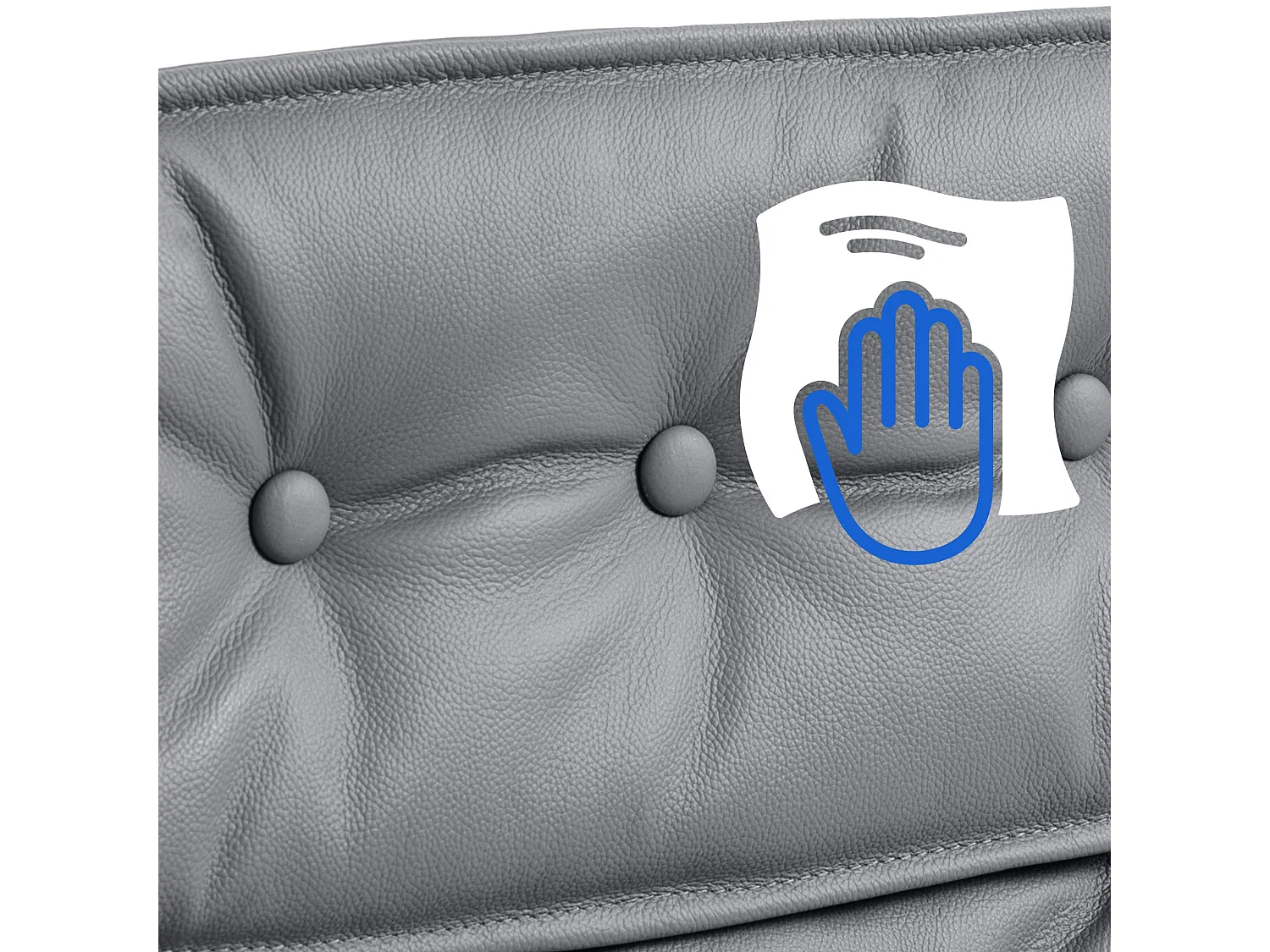 Chaise de bureau - Véritable cuir & Métal chromé - Gris - Sotira