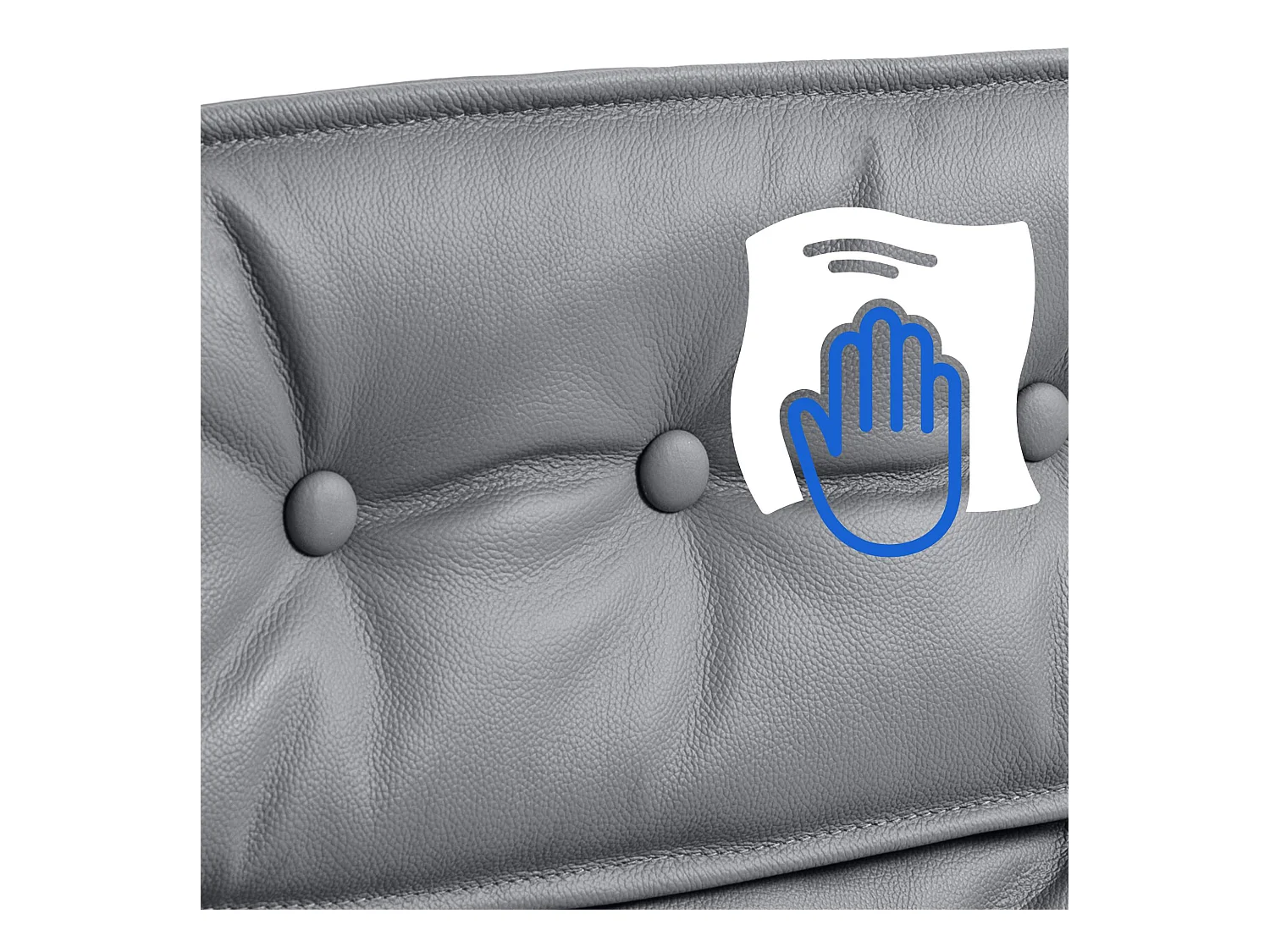 Chaise de bureau - Véritable cuir & Métal chromé - Gris - Sotira