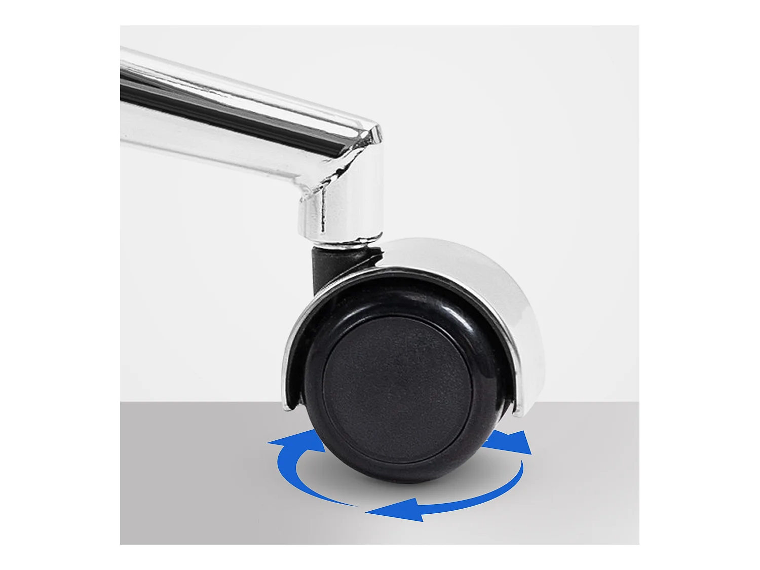 Chaise de bureau - Véritable cuir & Métal chromé - Gris - Sotira