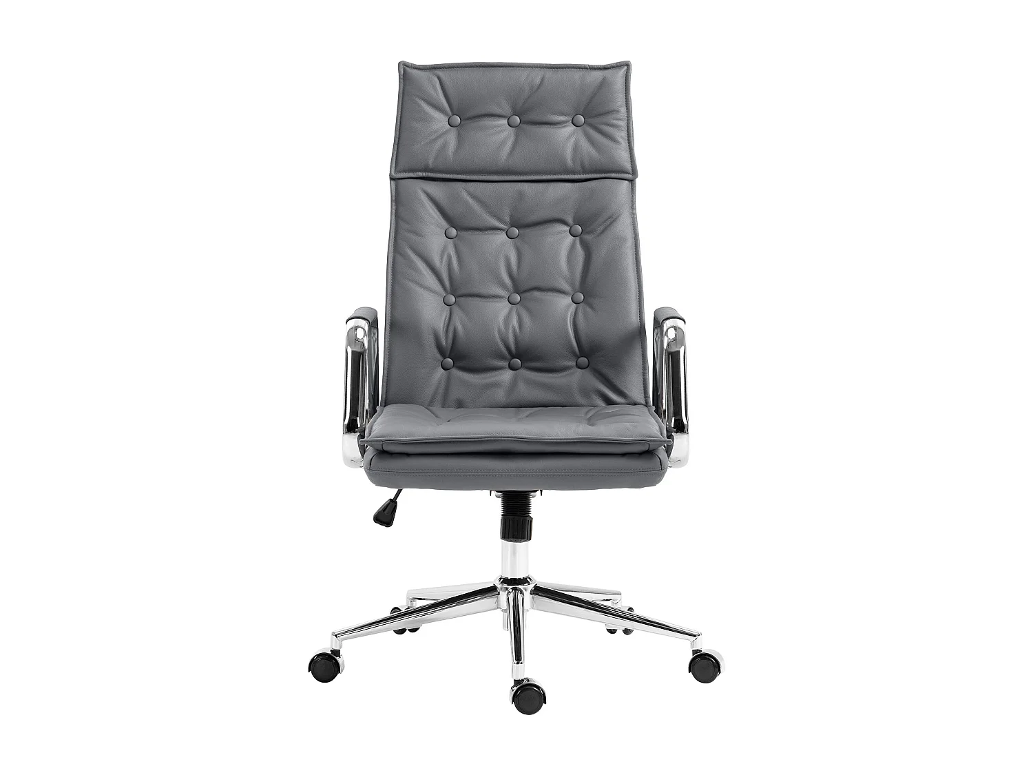 Chaise de bureau - Véritable cuir - Gris - Sotira