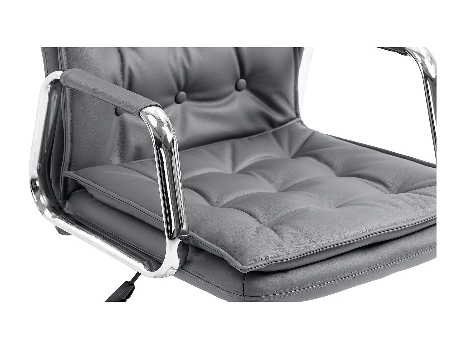 Chaise de bureau - Véritable cuir - Gris - Sotira