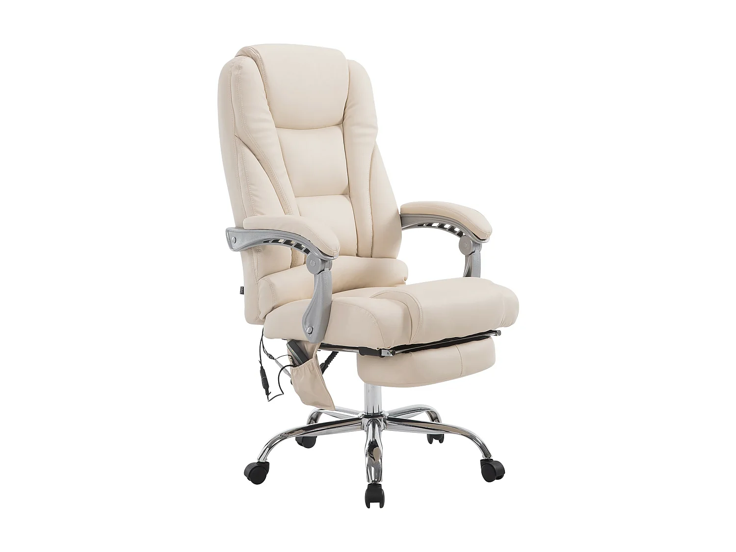 Bureaustoel - Kunstleer & Metaal in chroomoptiek - creme - Pacific