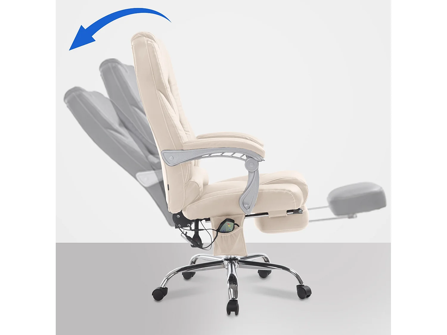 Bureaustoel - Kunstleer & Metaal in chroomoptiek - creme - Pacific