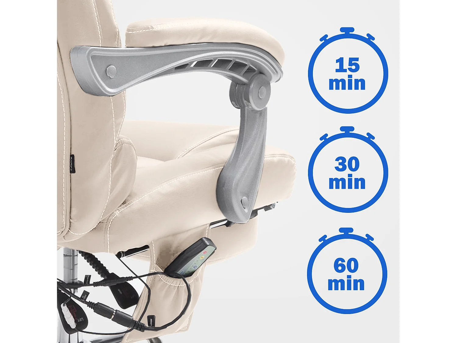 Bureaustoel - Kunstleer & Metaal in chroomoptiek - creme - Pacific