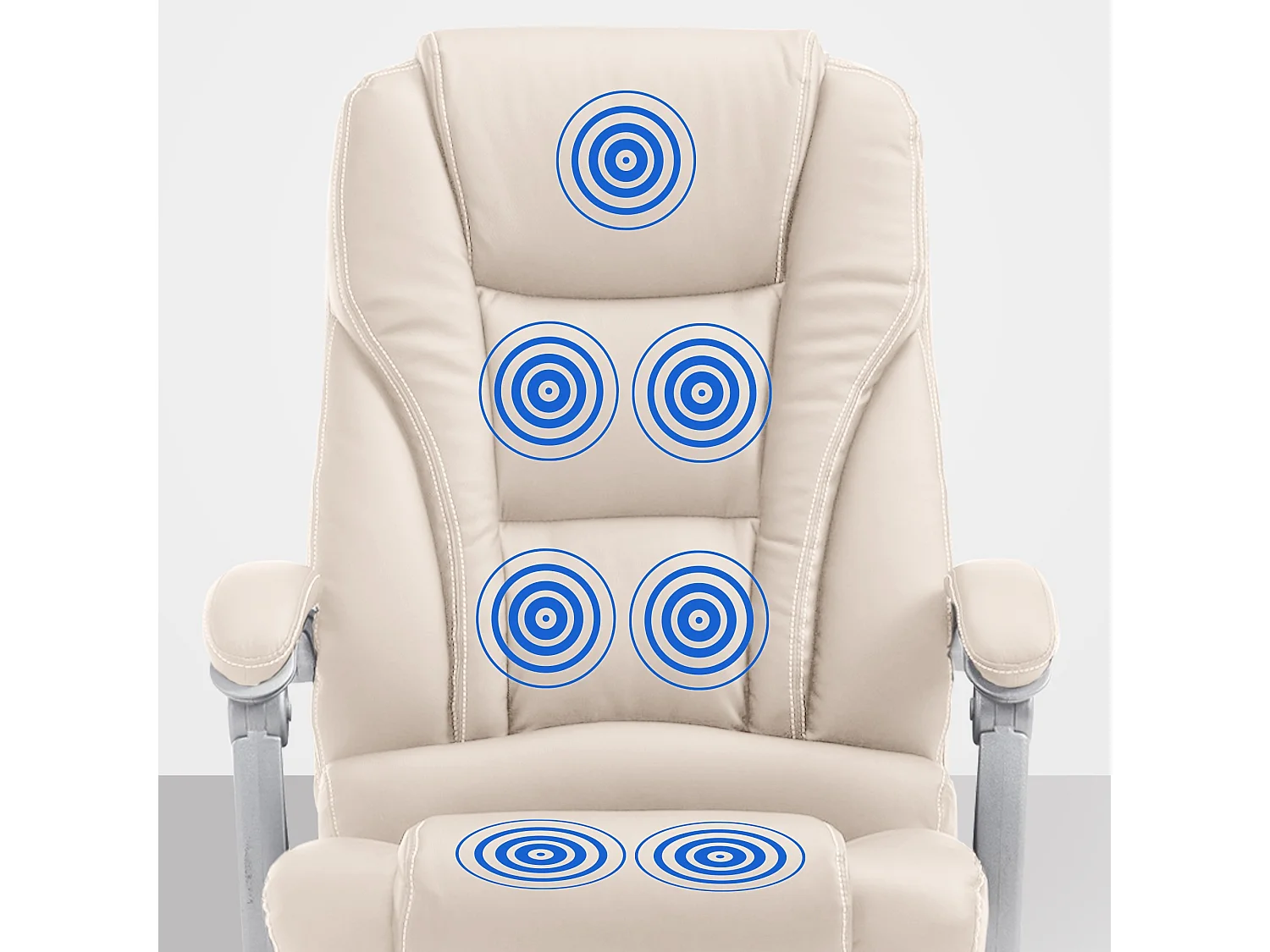 Bürostuhl - Kunstleder & Metall in Chromoptik - creme - Pacific