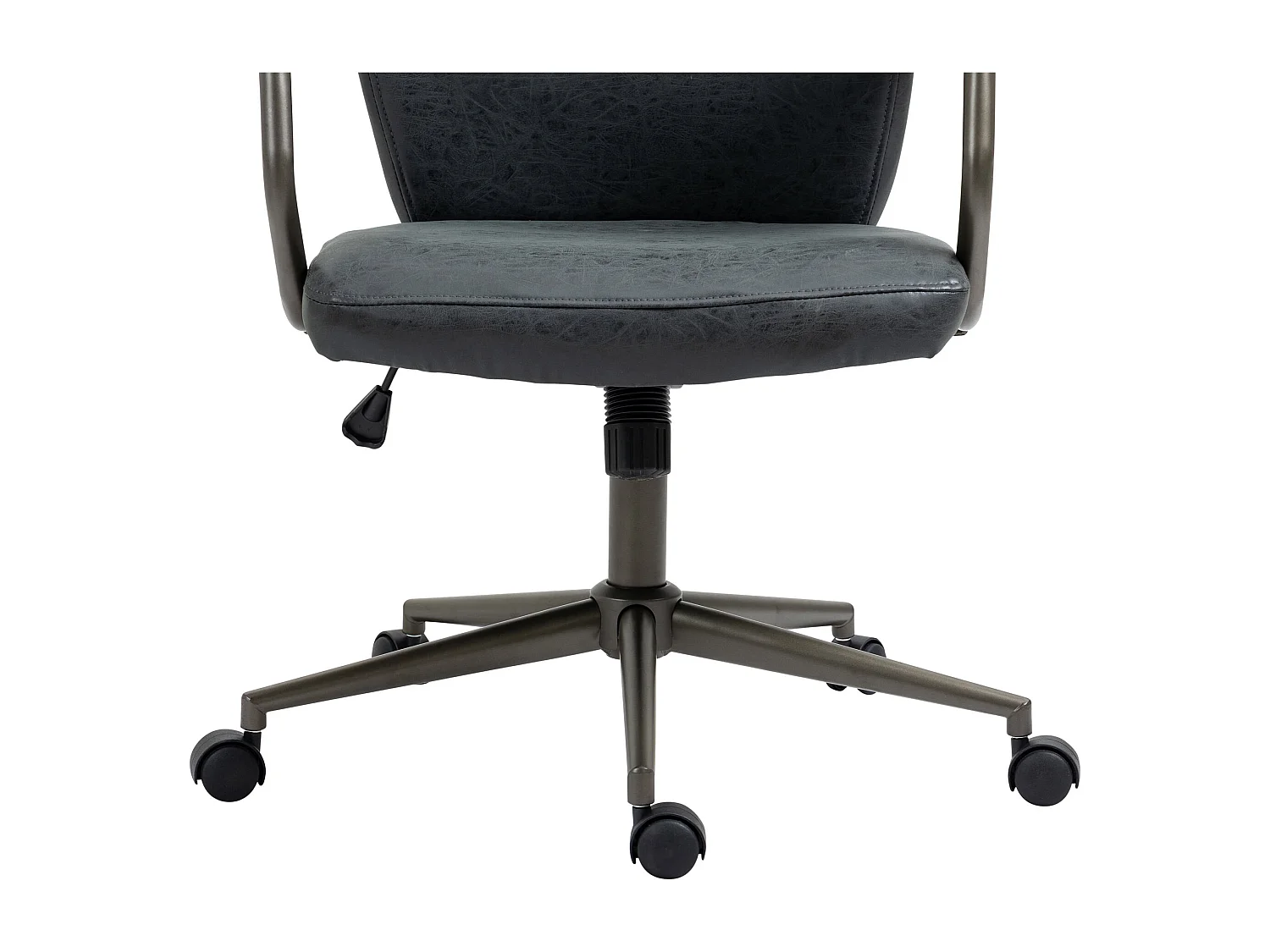 Chaise de bureau - Similicuir & Métal noir mat - Noir antique - Pocatello