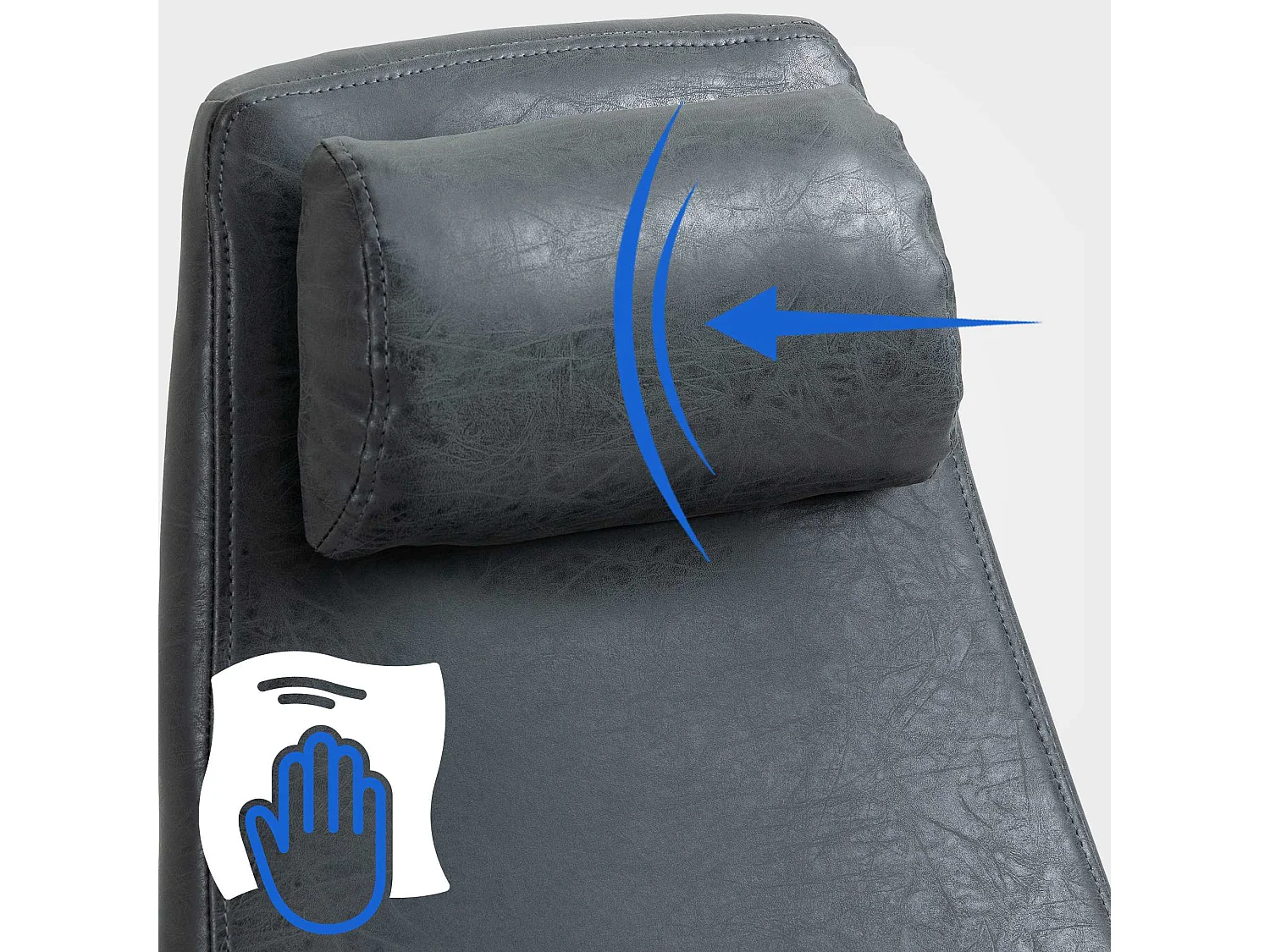 Chaise de bureau - Similicuir & Métal noir mat - Noir antique - Pocatello