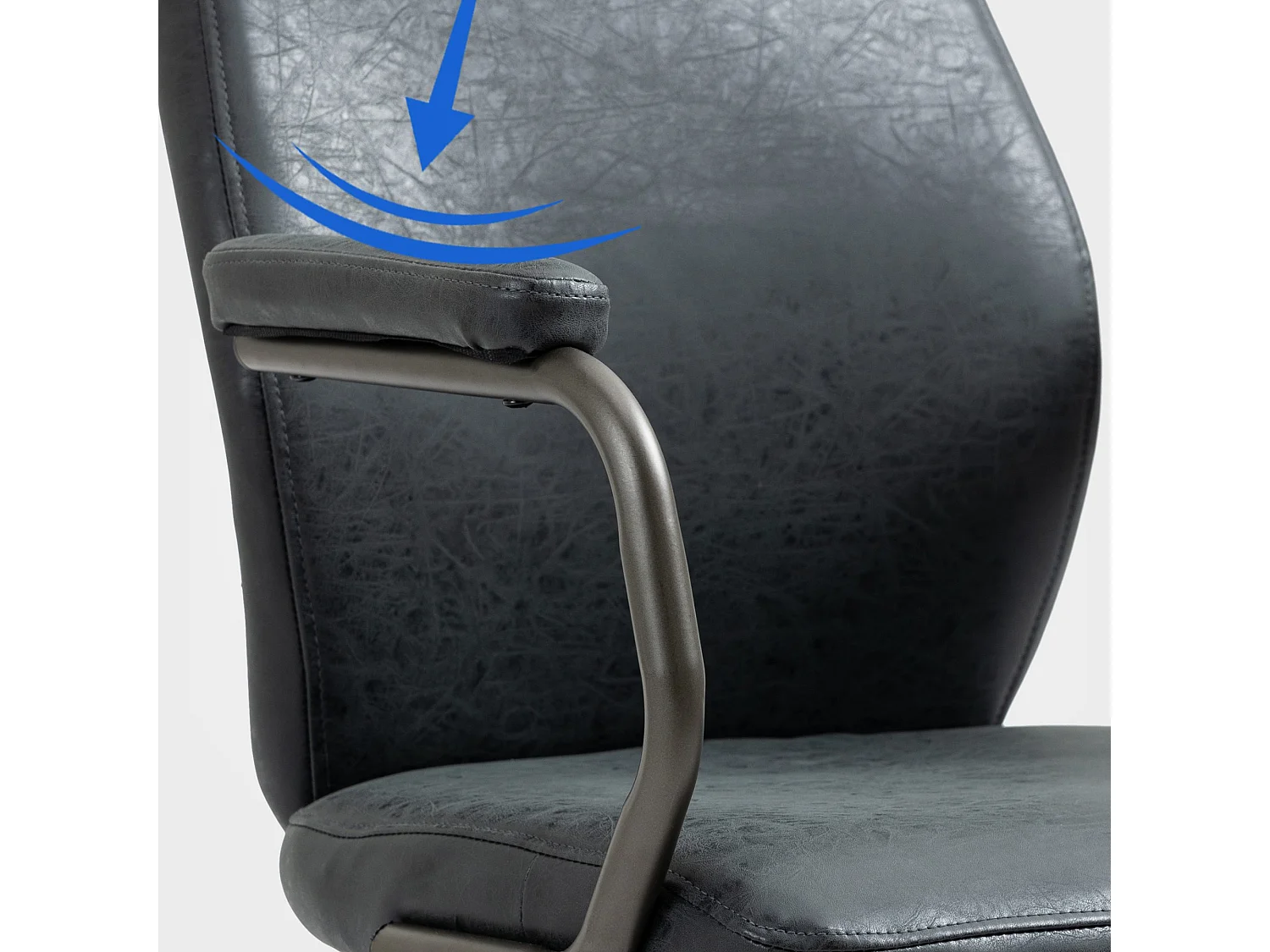 Chaise de bureau - Similicuir & Métal noir mat - Noir antique - Pocatello