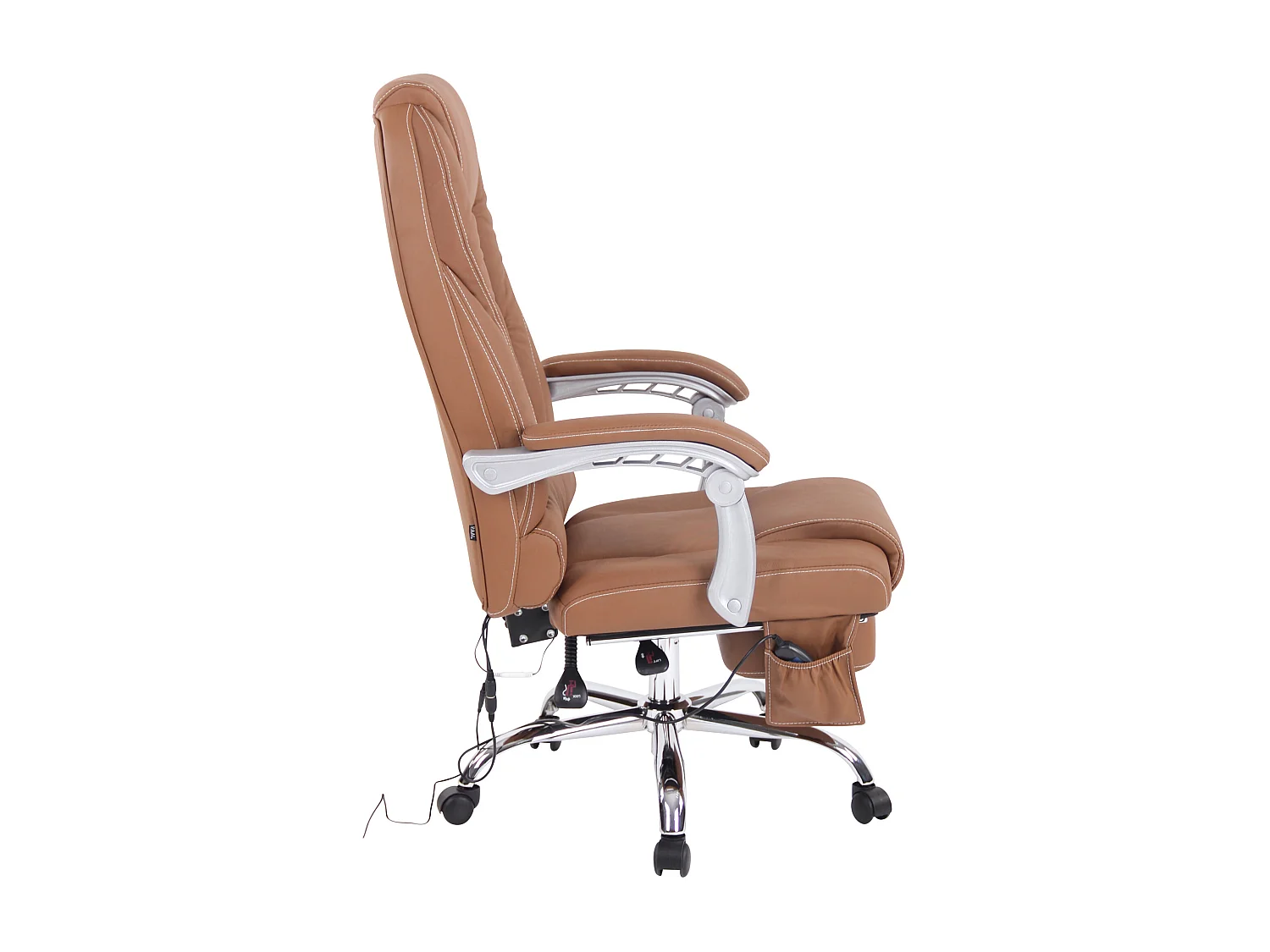 Chaise de bureau - Véritable cuir - Marron clair - Pacific