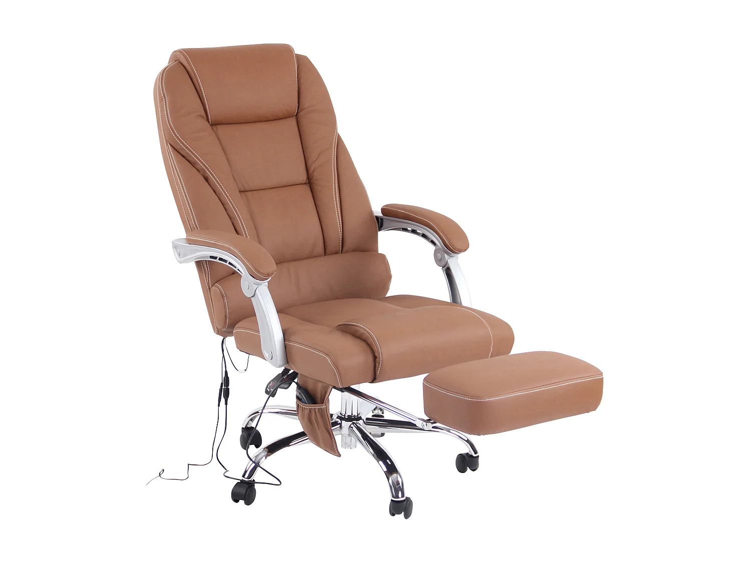 Chaise de bureau - Véritable cuir - Marron clair - Pacific