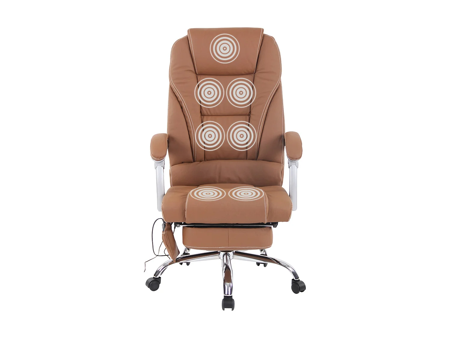 Chaise de bureau - Véritable cuir - Marron clair - Pacific