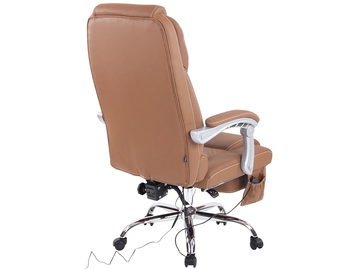 Chaise de bureau - Véritable cuir - Marron clair - Pacific