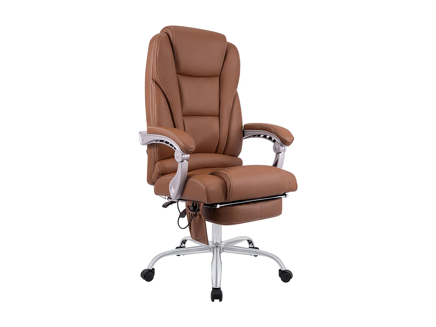 Chaise de bureau - Véritable cuir - Marron clair - Pacific