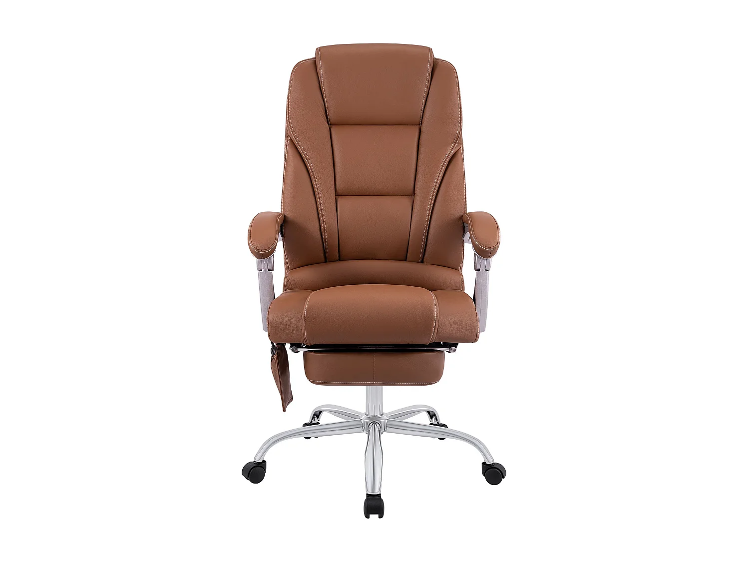 Chaise de bureau - Véritable cuir - Marron clair - Pacific