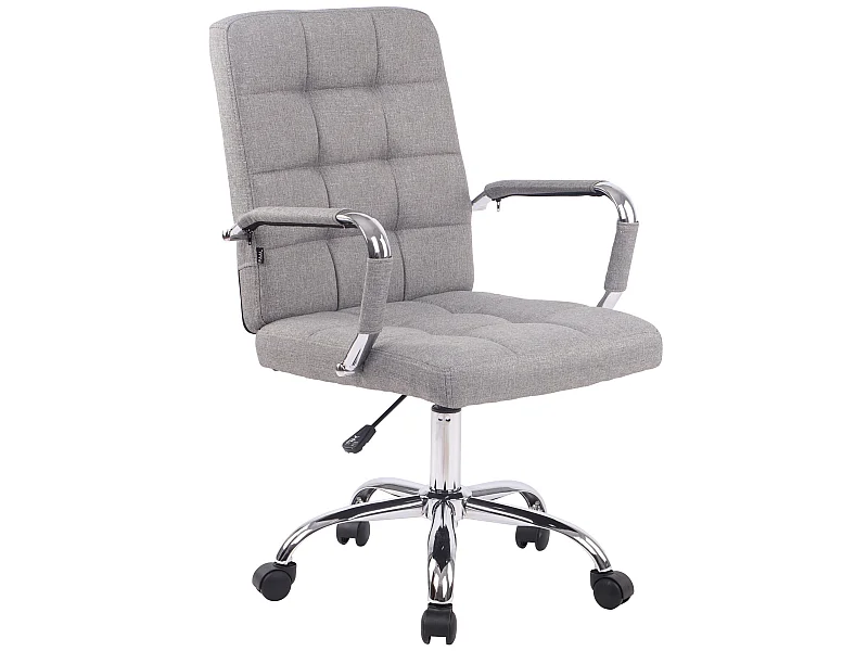 Bürostuhl - Stoff & Metall in Chromoptik - grau - Deli PRO