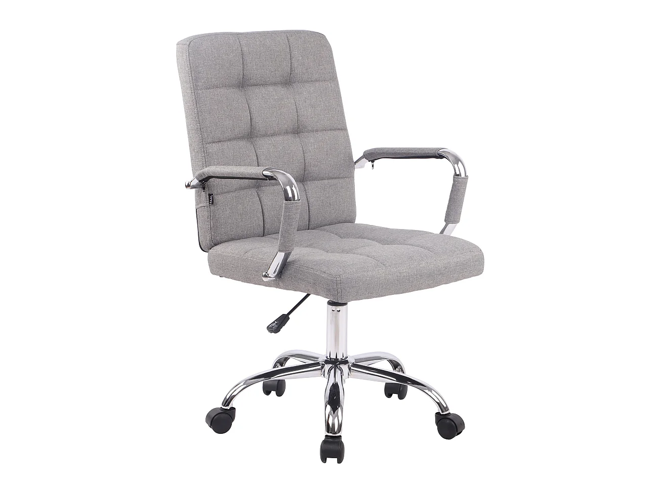 Chaise de bureau - Tissu & Métal chromé - Gris - Deli PRO